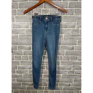 Hollister Women's Curvy Mid Rise Jegging Jeans Blue Size 25 Stretch Denim